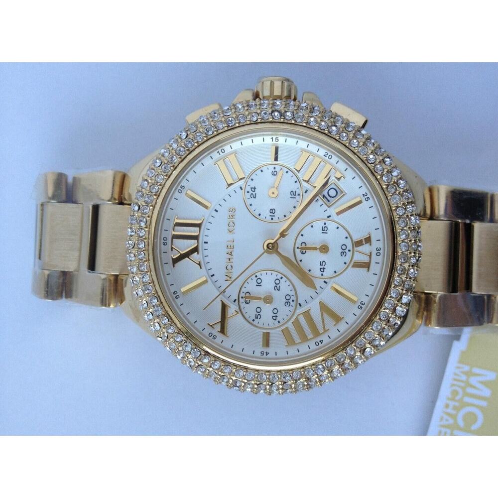 Michael Kors Camille Watch Women Slim Gold Tone Stainless Steel 43mm MK5756 - Picture 2 of 14